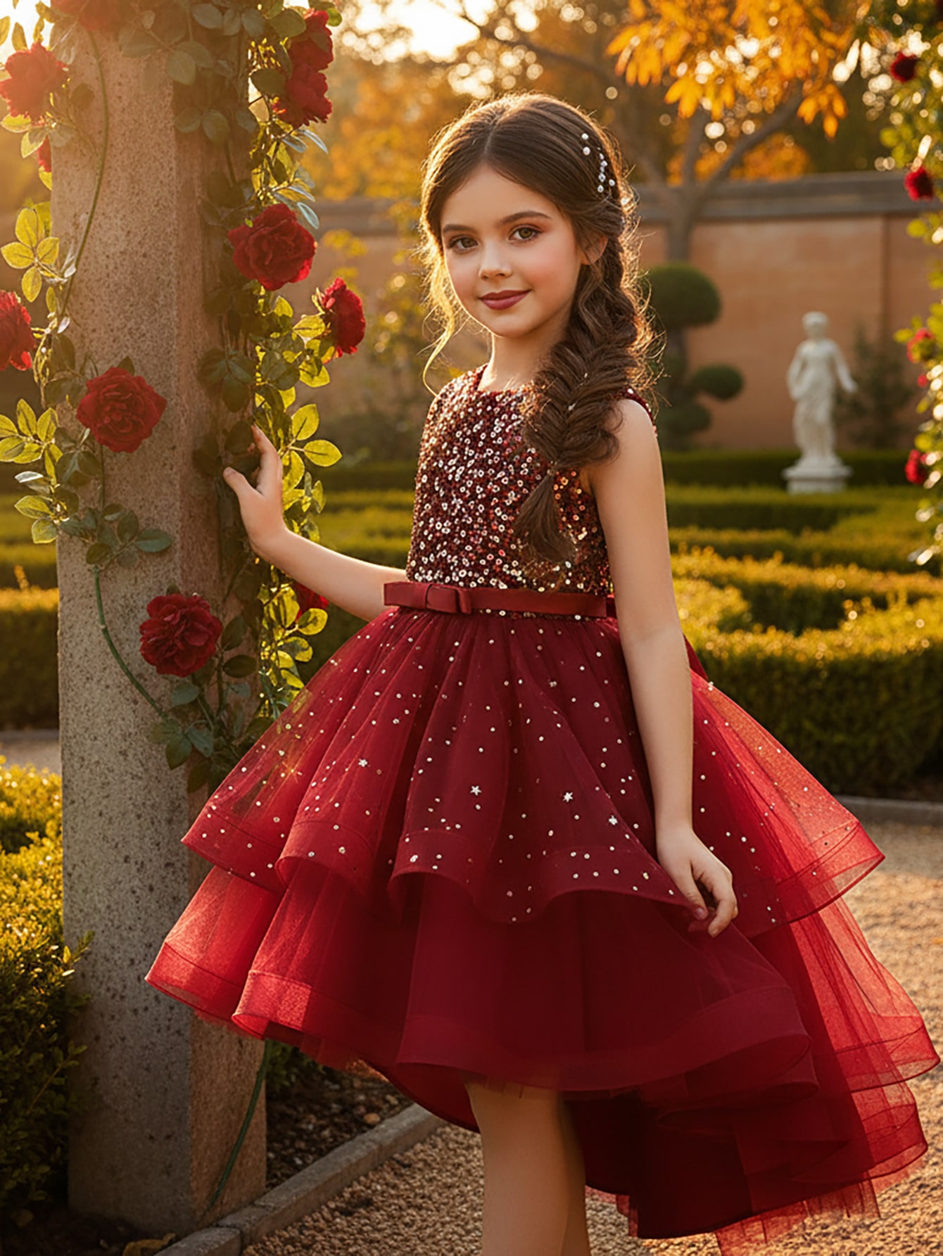 Baby Clothing Discount - Baby Girl Princess Floral Sequins Dress