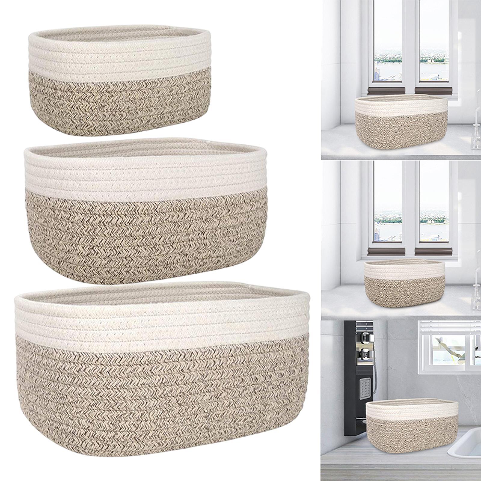 Baby Clothing Basket - Cotton Rope Basket under Shelf Basket