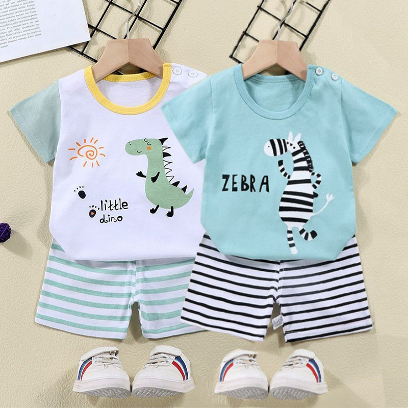Baby Clothing Kit - Cotton Tees+Shorts 2-piece Tracksuit Set Kid
